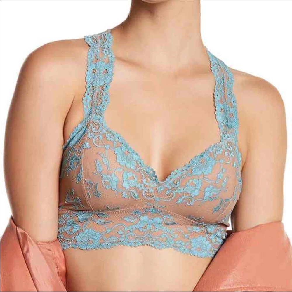 ❤️ Free People blue and tan Racerback Bralette ❤️